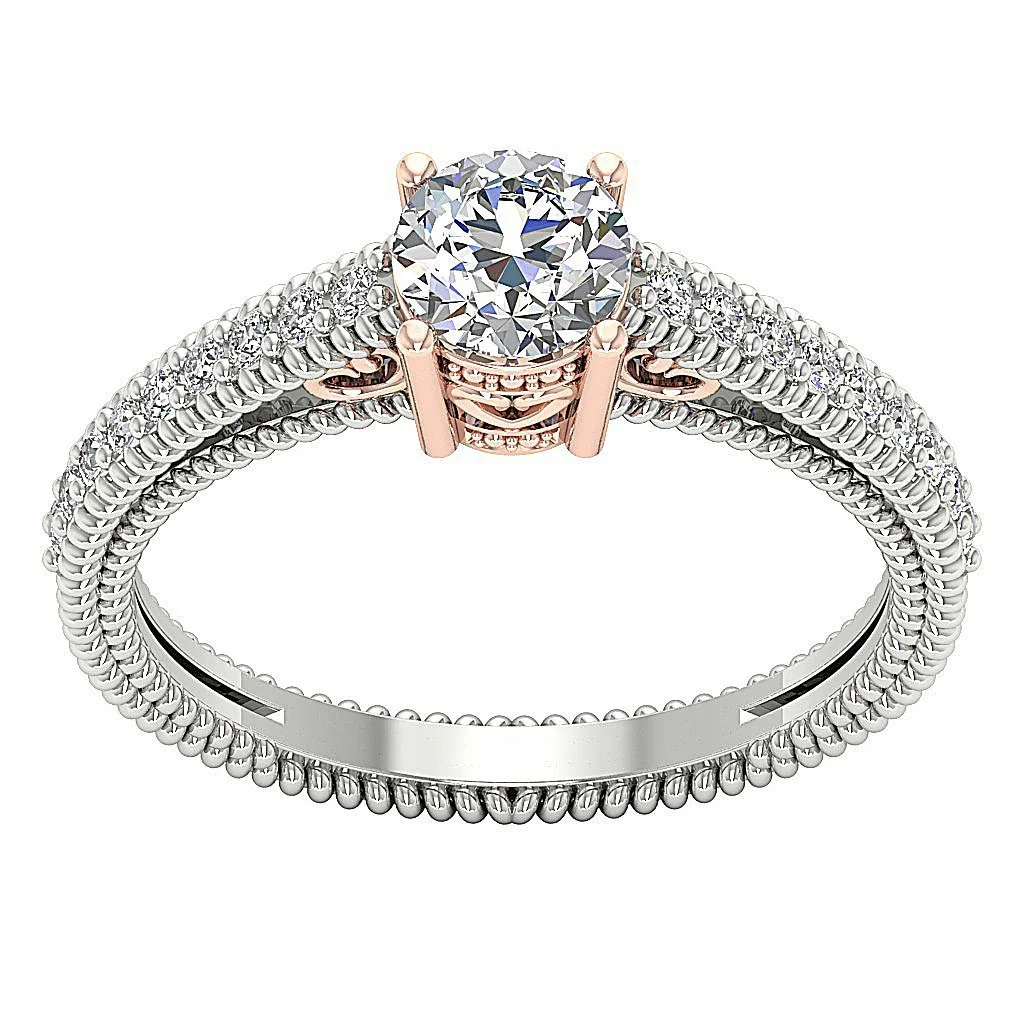 The Kameron Sparkly Round Brilliant Cut Diamond 14k Yellow Gold Solitaire Engagement Ring - Image 2