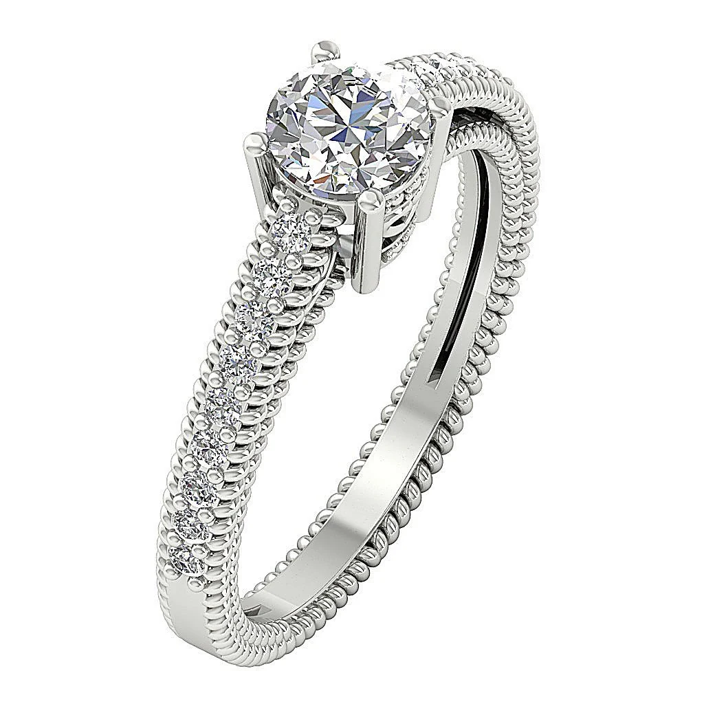 The Kameron Sparkly Round Brilliant Cut Diamond 14k Yellow Gold Solitaire Engagement Ring - Image 3