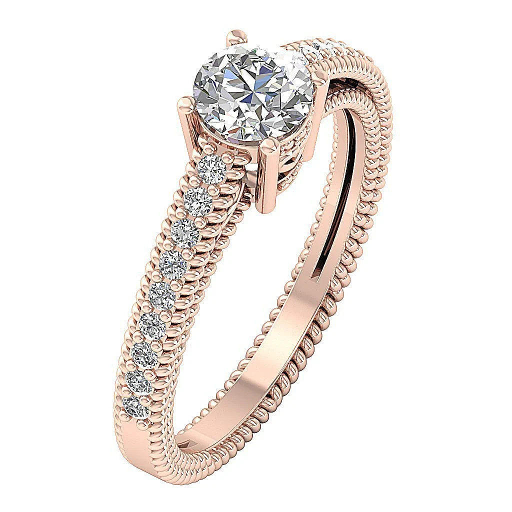 The Kameron Sparkly Round Brilliant Cut Diamond 14k Yellow Gold Solitaire Engagement Ring - Image 4