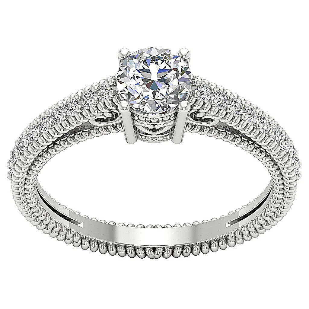 The Kameron Sparkly Round Brilliant Cut Diamond 14k Yellow Gold Solitaire Engagement Ring - Image 7