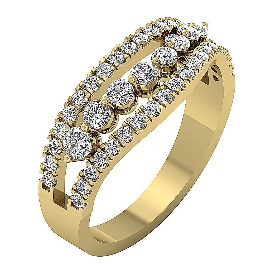 The Kamilah Classsic Engagement Ring Natural Diamond 14K White Yellow Rose 8.30 mm