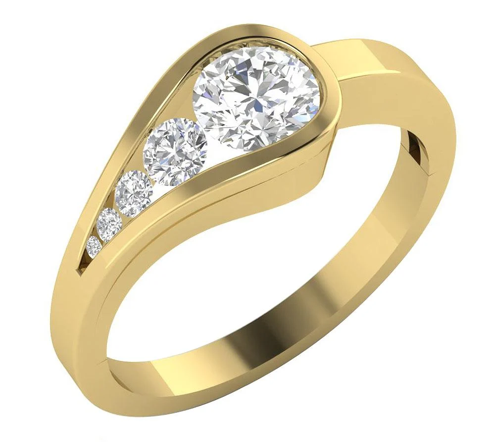 The Kara Journey Round Diamond 14K Solid Rose Gold Solitaire Engagement Ring - Image 2