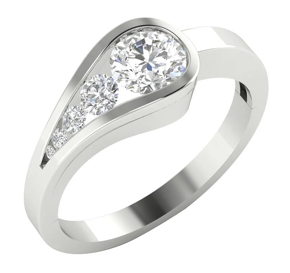 The Kara Journey Round Diamond 14K Solid Rose Gold Solitaire Engagement Ring - Image 3
