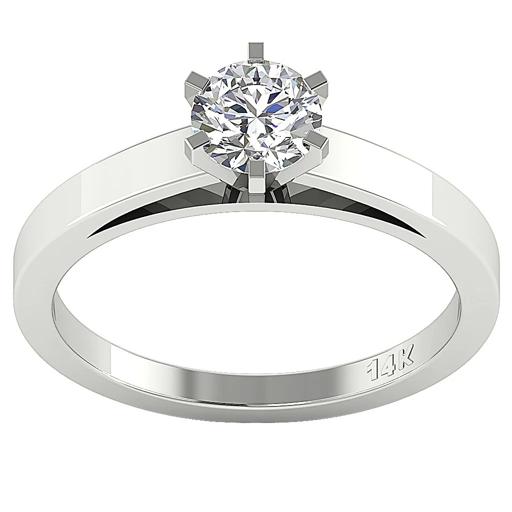 1/2 Carat Round Diamond Six Prong Set Solitaire Engagement Ring In 14k Rose Gold (G-I1/SI1) - Image 4