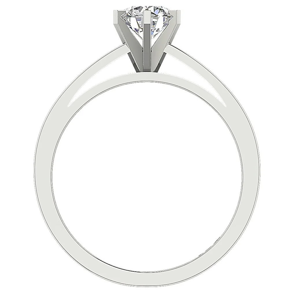 1/2 Carat Round Diamond Six Prong Set Solitaire Engagement Ring In 14k Rose Gold (G-I1/SI1) - Image 5