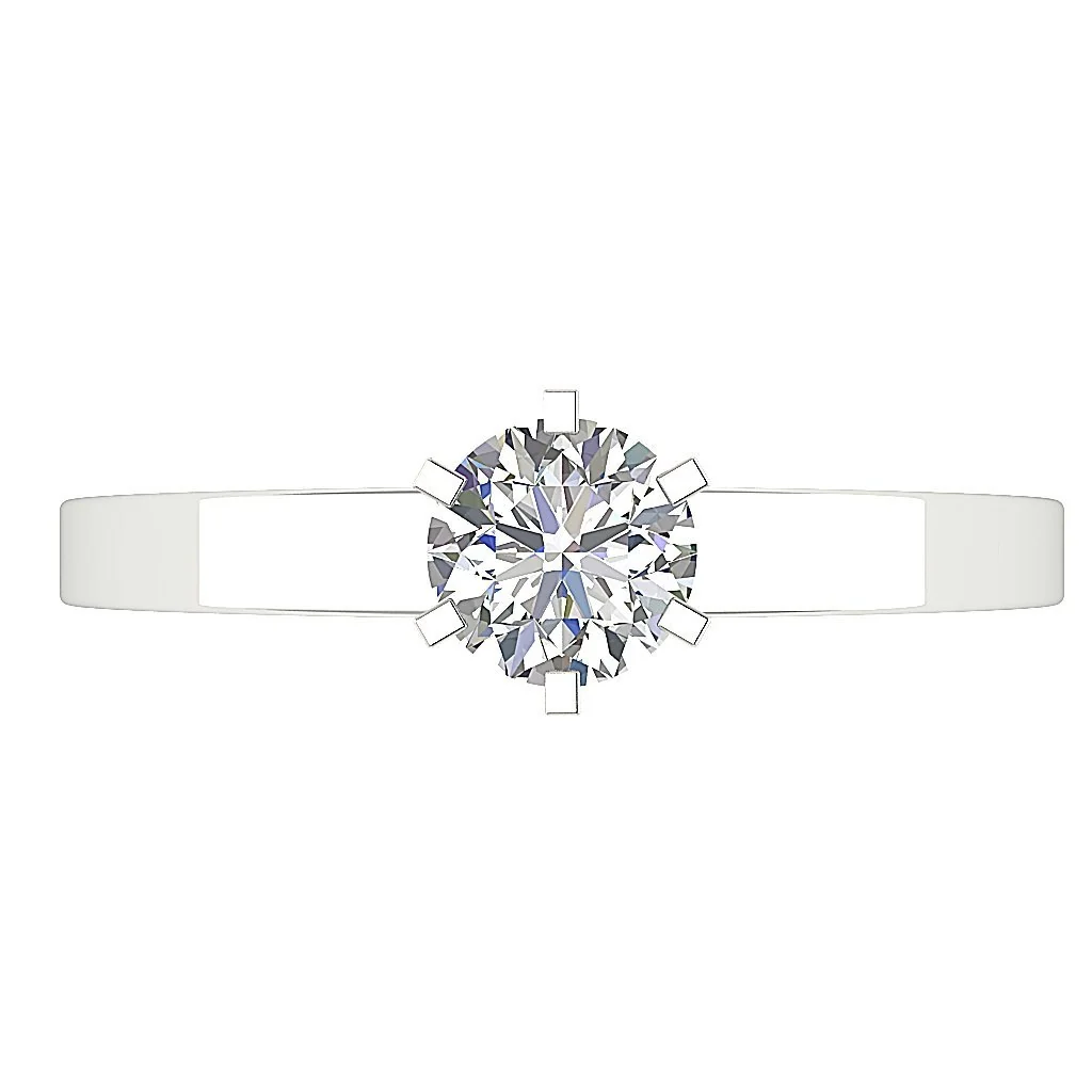 1/2 Carat Round Diamond Six Prong Set Solitaire Engagement Ring In 14k Rose Gold (G-I1/SI1) - Image 6