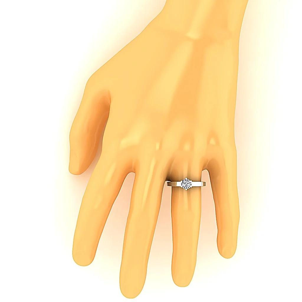 1/2 Carat Round Diamond Six Prong Set Solitaire Engagement Ring In 14k Rose Gold (G-I1/SI1) - Image 7