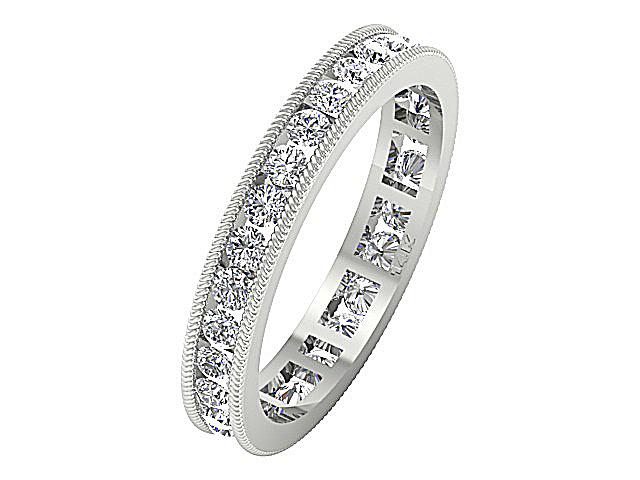 The Karson Channel Set Round Brilliant Cut Diamond Full Eternity Ring For Women - Image 2