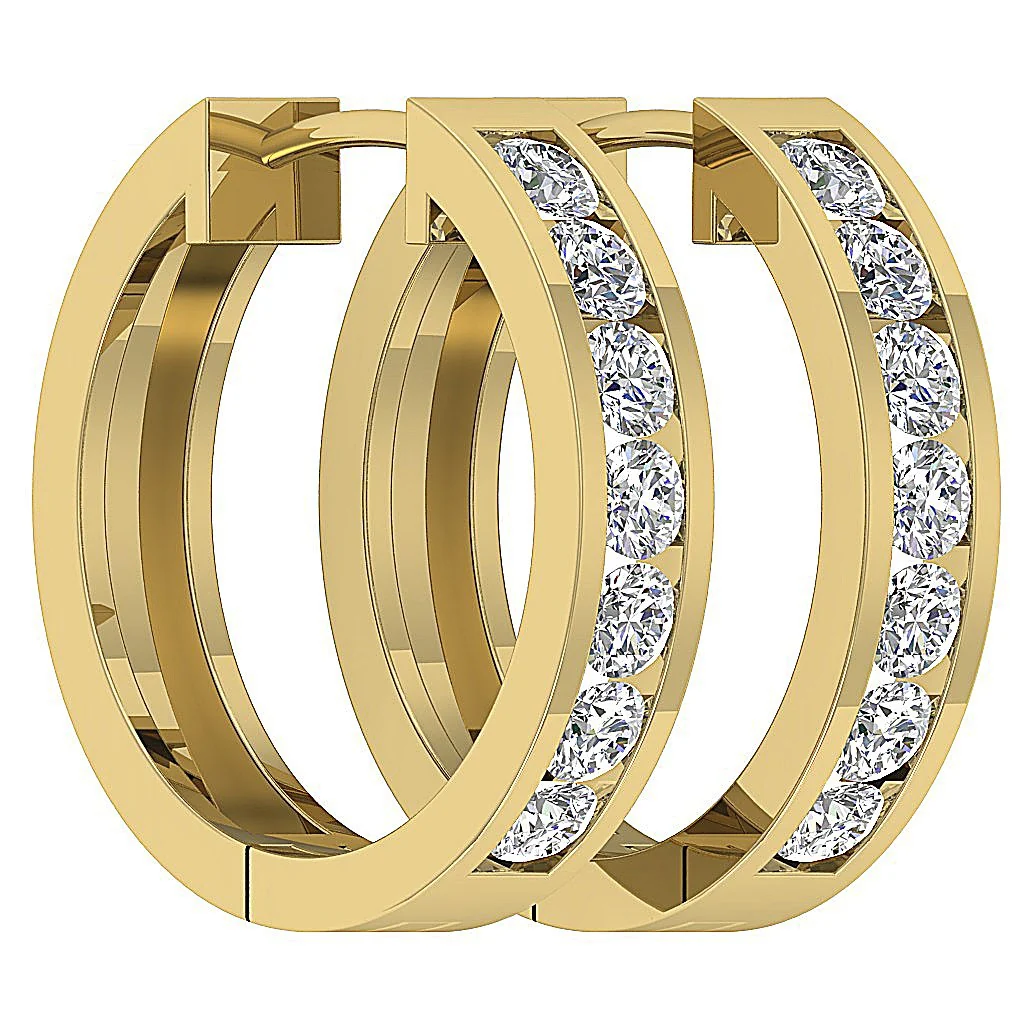 The Karter 14K Yellow Gold Genuine Diamond Medium Hoop Earring For Her