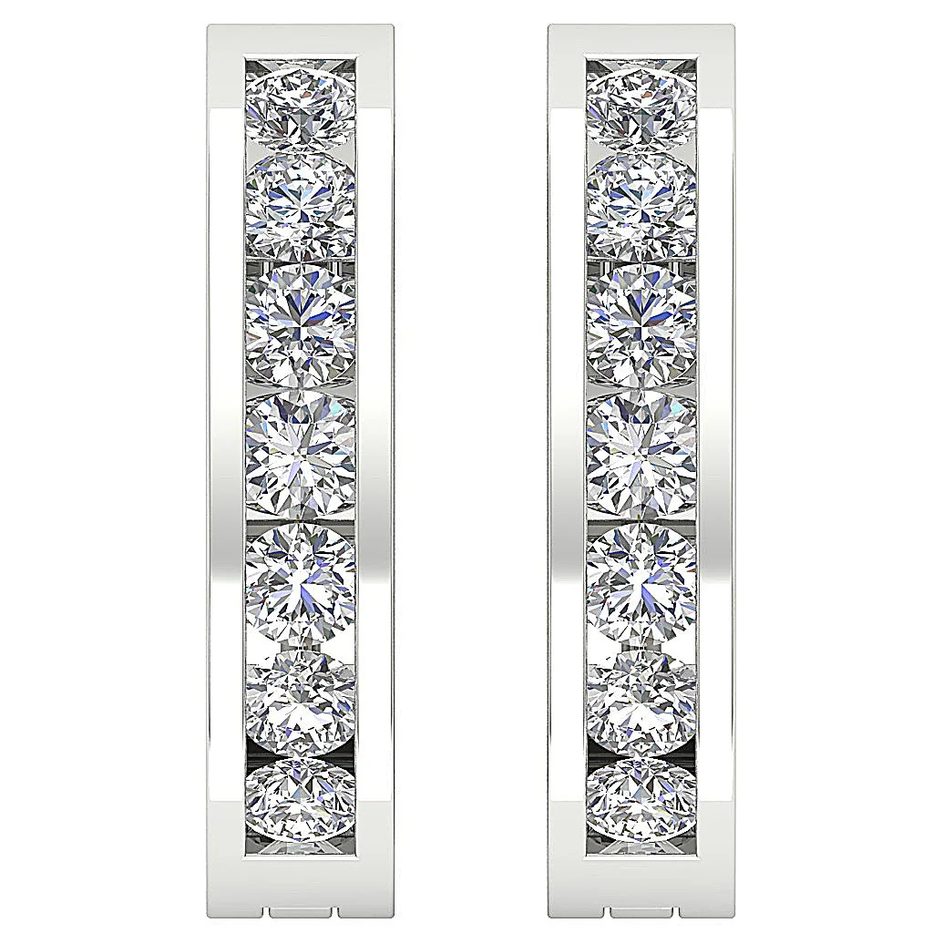 The Karter 14K Yellow Gold Genuine Diamond Medium Hoop Earring For Her - Image 4