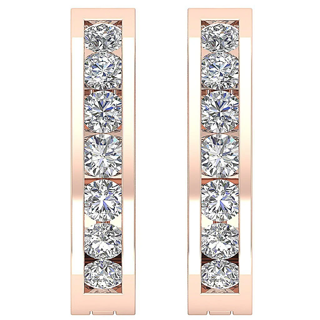 The Karter 14K Yellow Gold Genuine Diamond Medium Hoop Earring For Her - Image 6