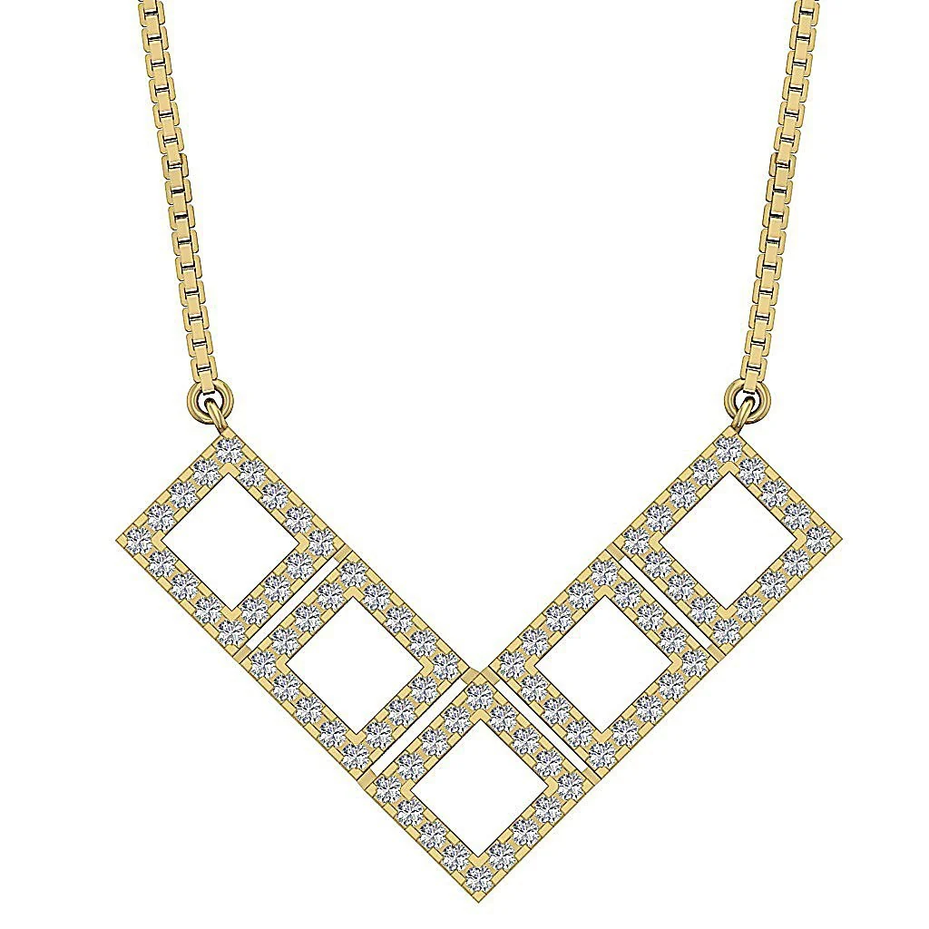 The Karter 14k White Gold Natural Diamond Prong Set Fashion Pendant With Chain - Image 3
