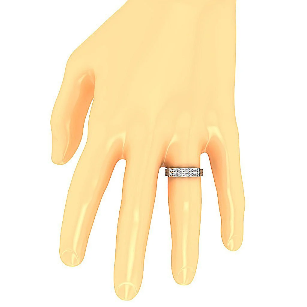 The Karter Designer White Gold Natural Diamond Wedding Anniversary Ring Channel Set - Image 7