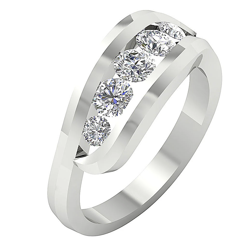 The Kasen 1.25 Carat Journey Round Diamond Engagement Ring 14K Rose Gold - Image 2