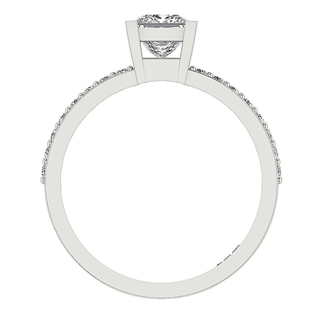 The Kassidy Solitaire Square Princess & Round Diamond Engagement Ring 14K Yellow Gold - Image 5