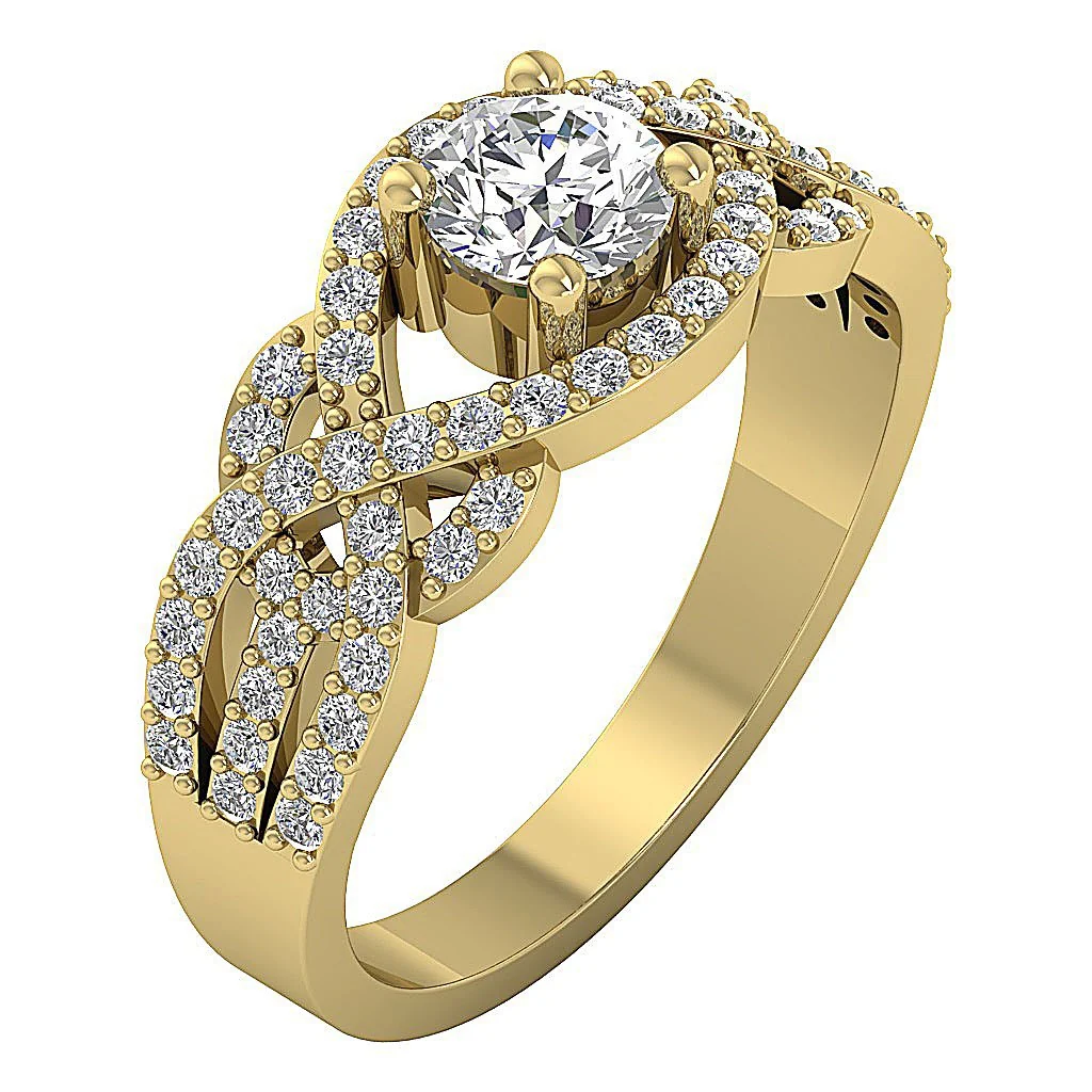 The Katelyn Genuine Diamond 14K Rose Gold Designer Solitaire Ring - Image 3