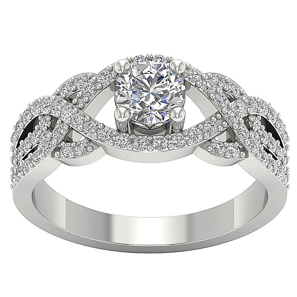 The Katelyn Genuine Diamond 14K Rose Gold Designer Solitaire Ring - Image 4