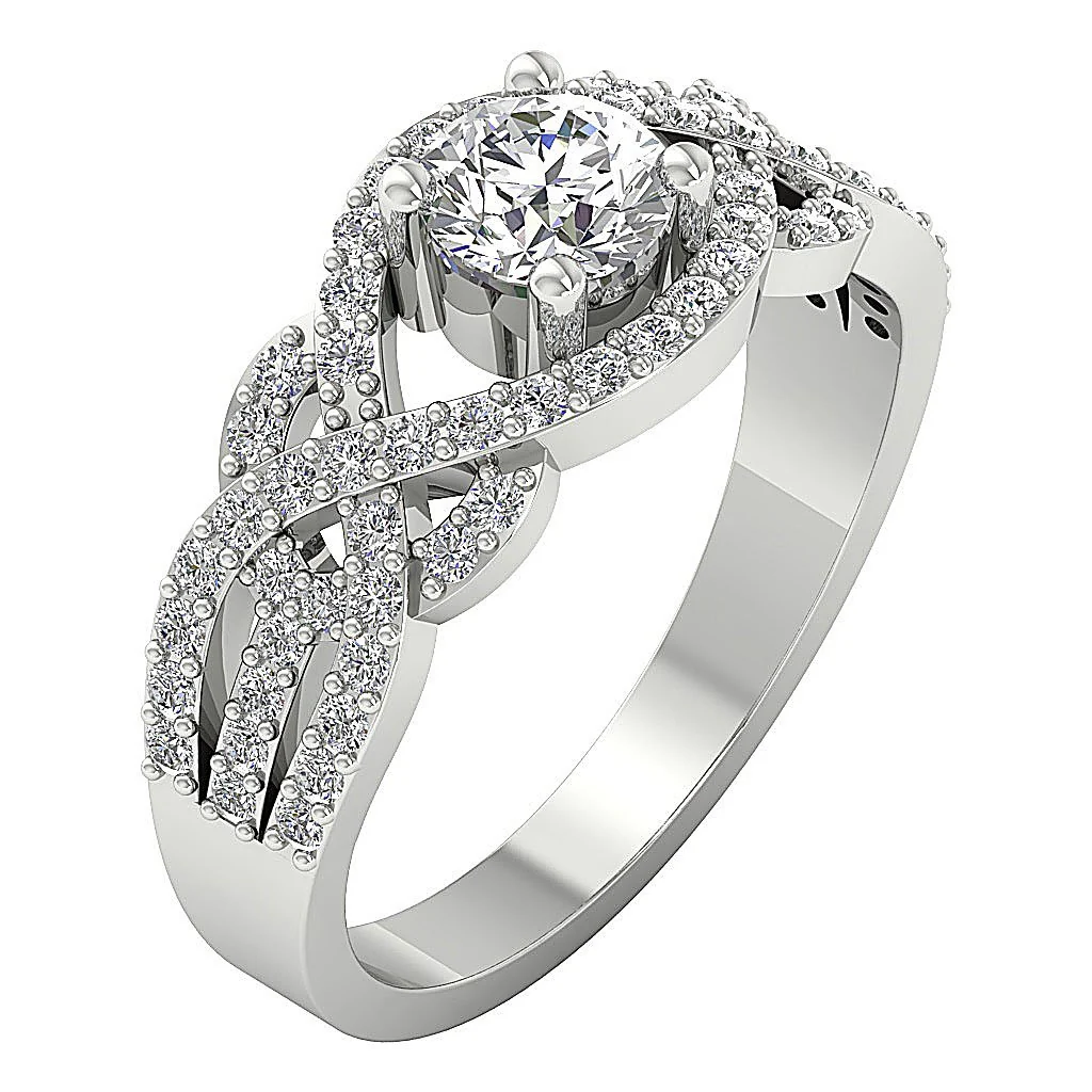 The Katelyn Genuine Diamond 14K Rose Gold Designer Solitaire Ring - Image 5