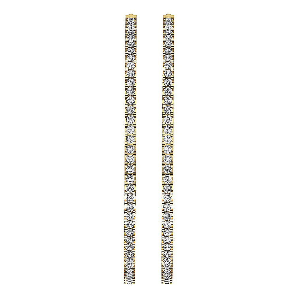 The Kayden Inside Outside Genuine Diamond Hoops Earring Pave Set 14K Solid Gold - Image 7