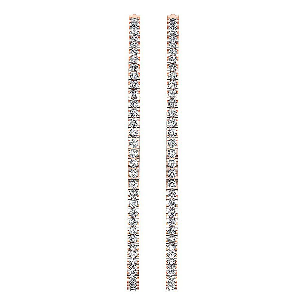 The Kayden Inside Outside Genuine Diamond Hoops Earring Pave Set 14K Solid Gold - Image 9