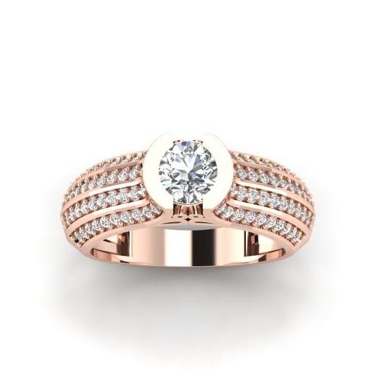 The Kaydence Solitaire Engagement Ring Natural Diamond 14K White Yellow Rose Gold - Image 3