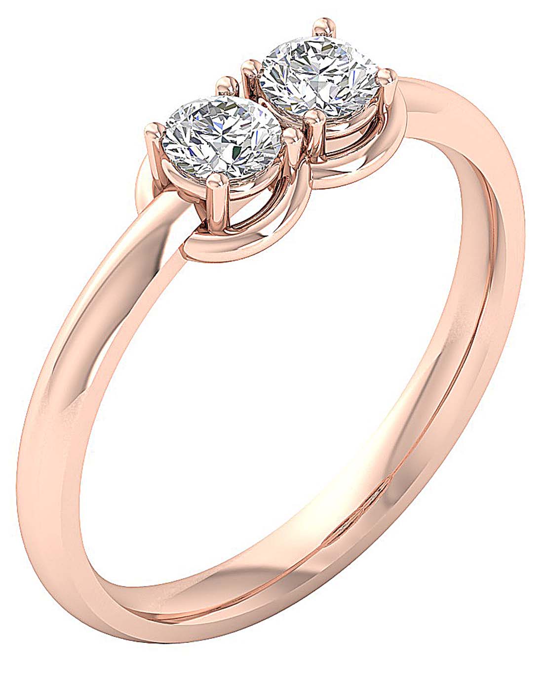 The Keanu White Yellow Rose Gold Two Solitaire Diamond Forever Us Engagement Ring - Image 4