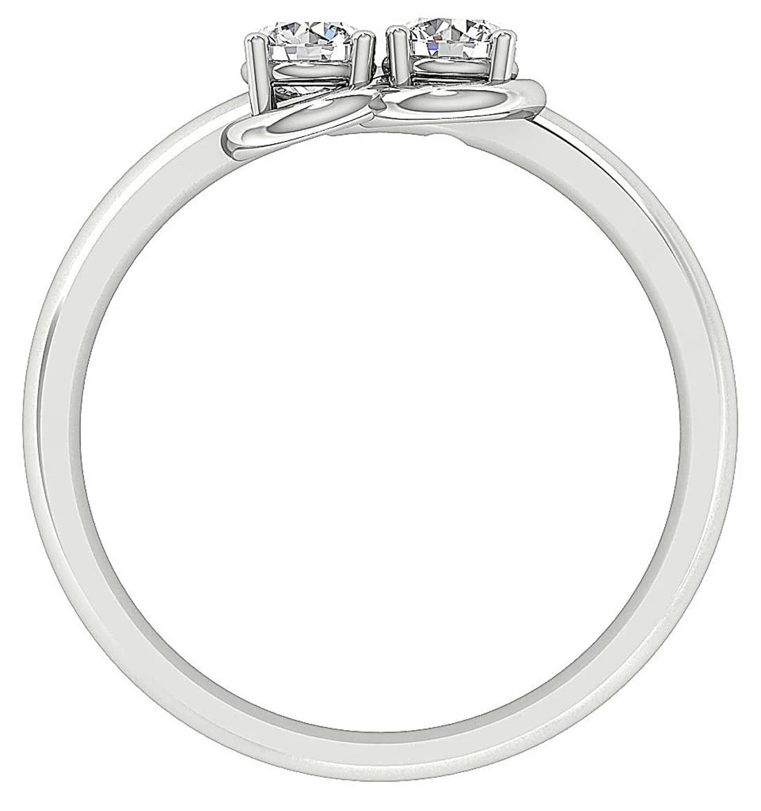 The Keanu White Yellow Rose Gold Two Solitaire Diamond Forever Us Engagement Ring - Image 5