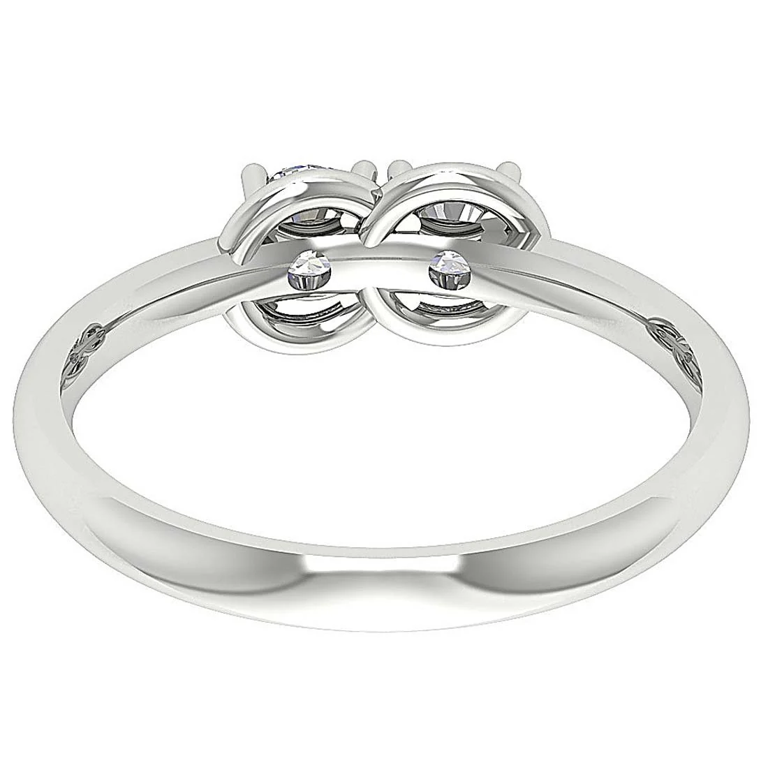 The Keanu White Yellow Rose Gold Two Solitaire Diamond Forever Us Engagement Ring - Image 6