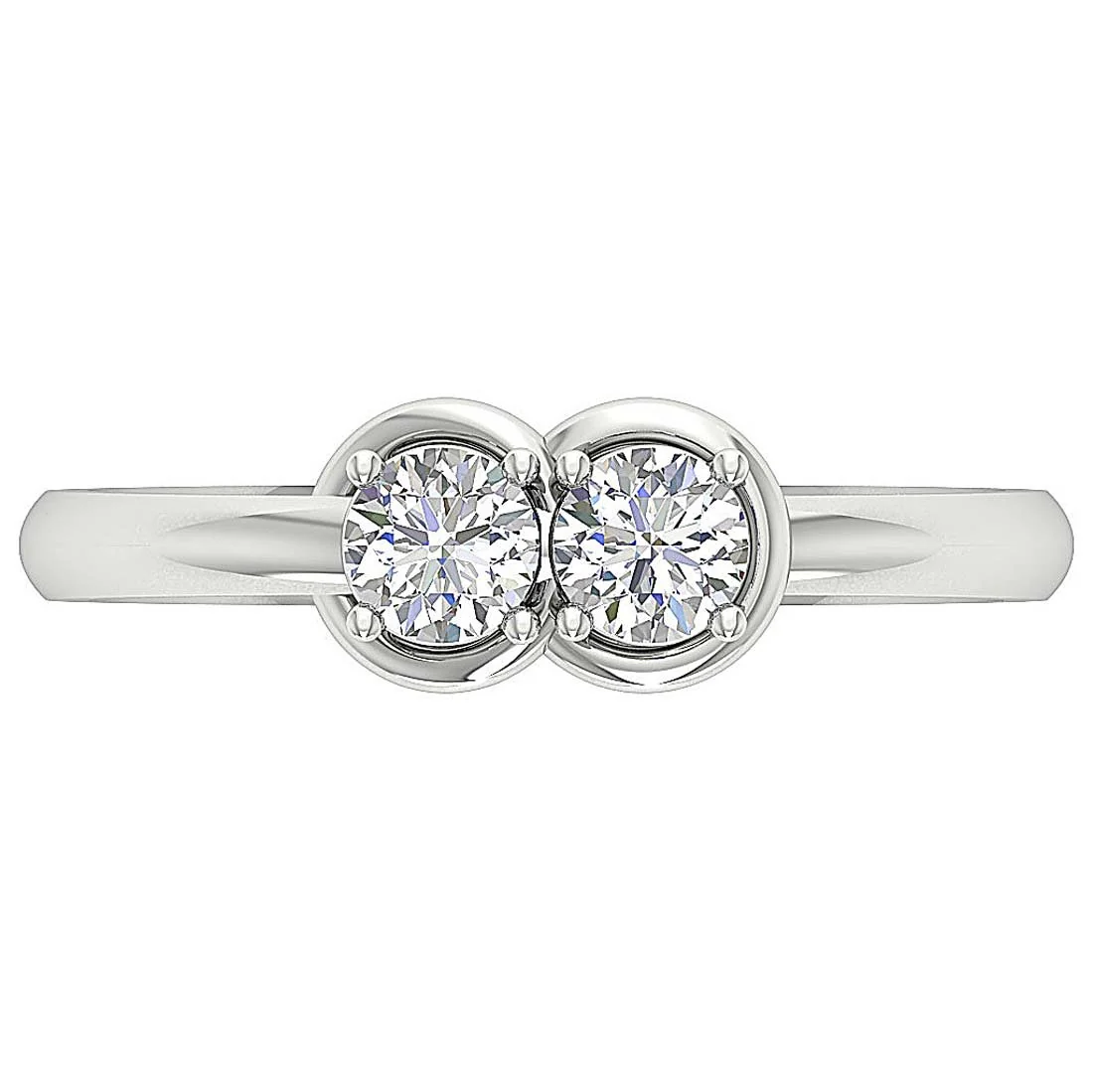 The Keanu White Yellow Rose Gold Two Solitaire Diamond Forever Us Engagement Ring - Image 7