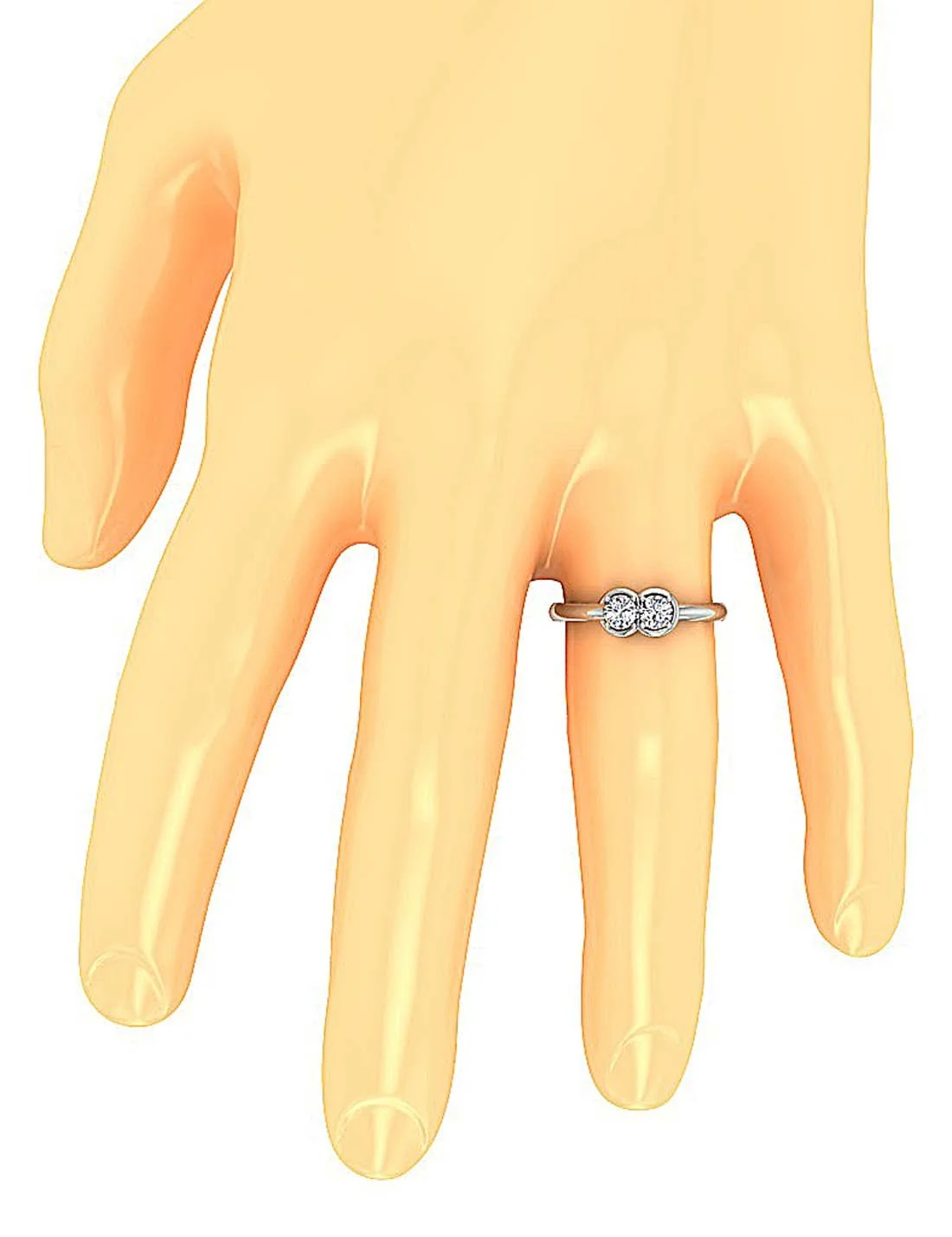 The Keanu White Yellow Rose Gold Two Solitaire Diamond Forever Us Engagement Ring - Image 9
