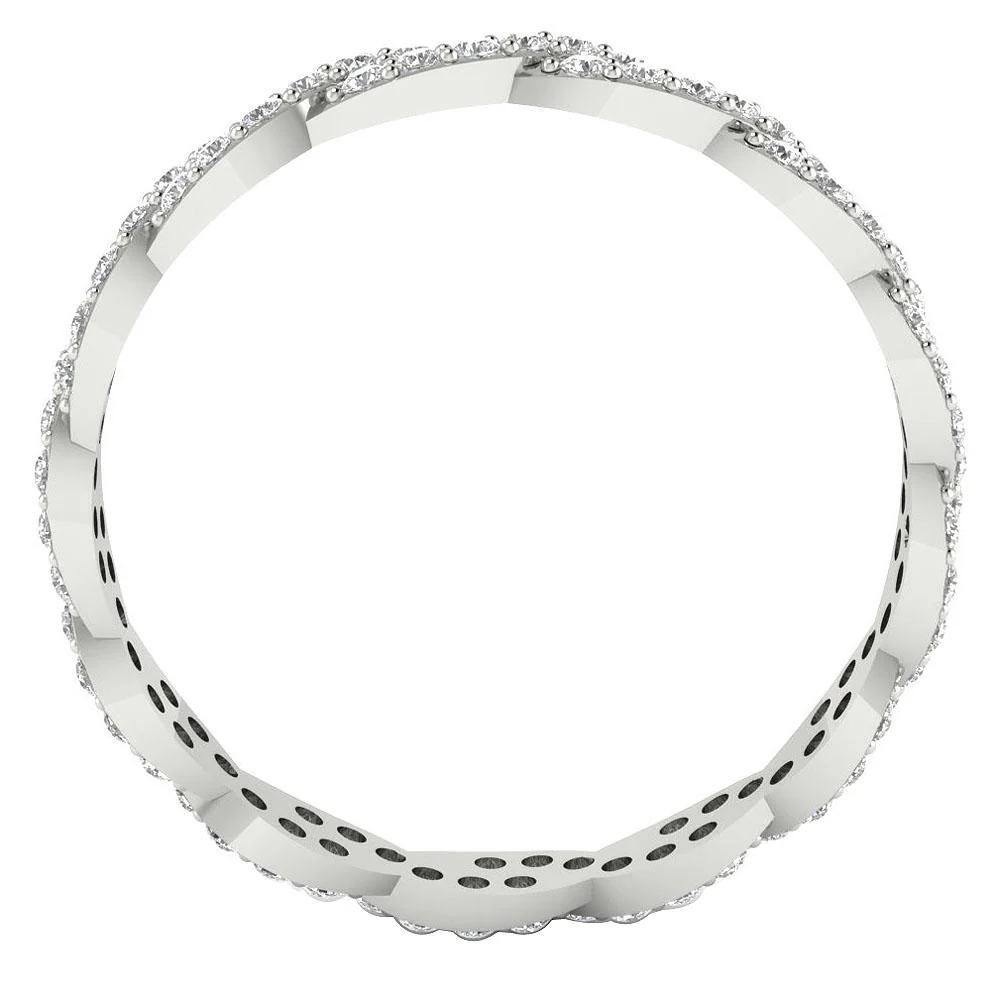 The Kellen Twisted Round Cut Diamond Full Eternity Wedding Ring 14K Solid Gold - Image 6