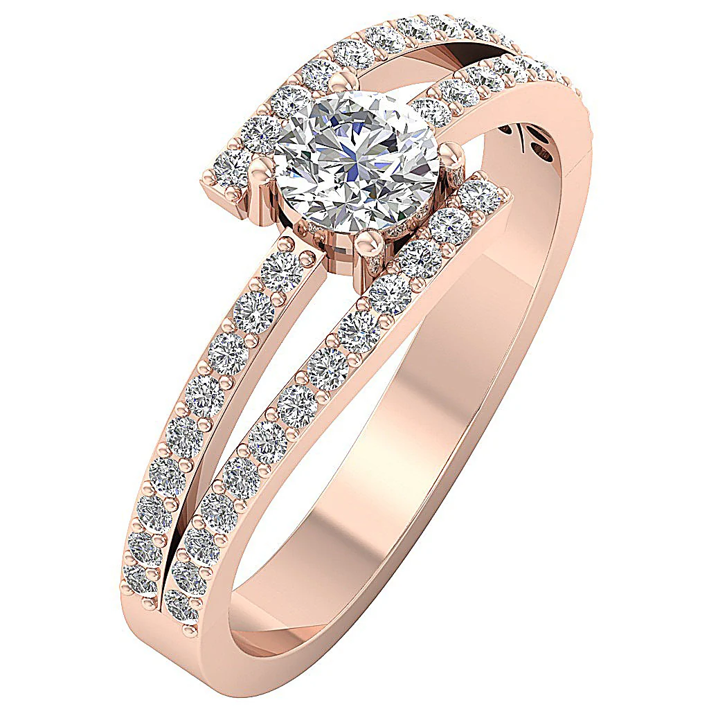 The Kelly 14K White Gold Natural Diamond Engagement Wedding Ring Prong Setting - Image 3
