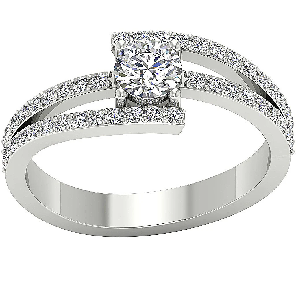 The Kelly 14K White Gold Natural Diamond Engagement Wedding Ring Prong Setting - Image 4