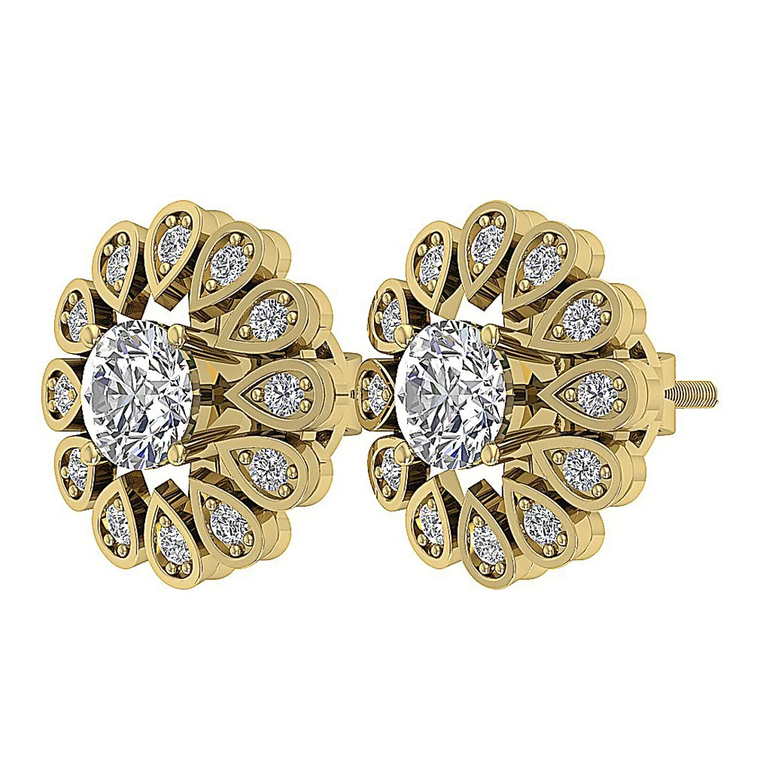 The Kenneth 14K White Gold Removable Jacket Solitaire Stud Round Diamond Earring - Image 7