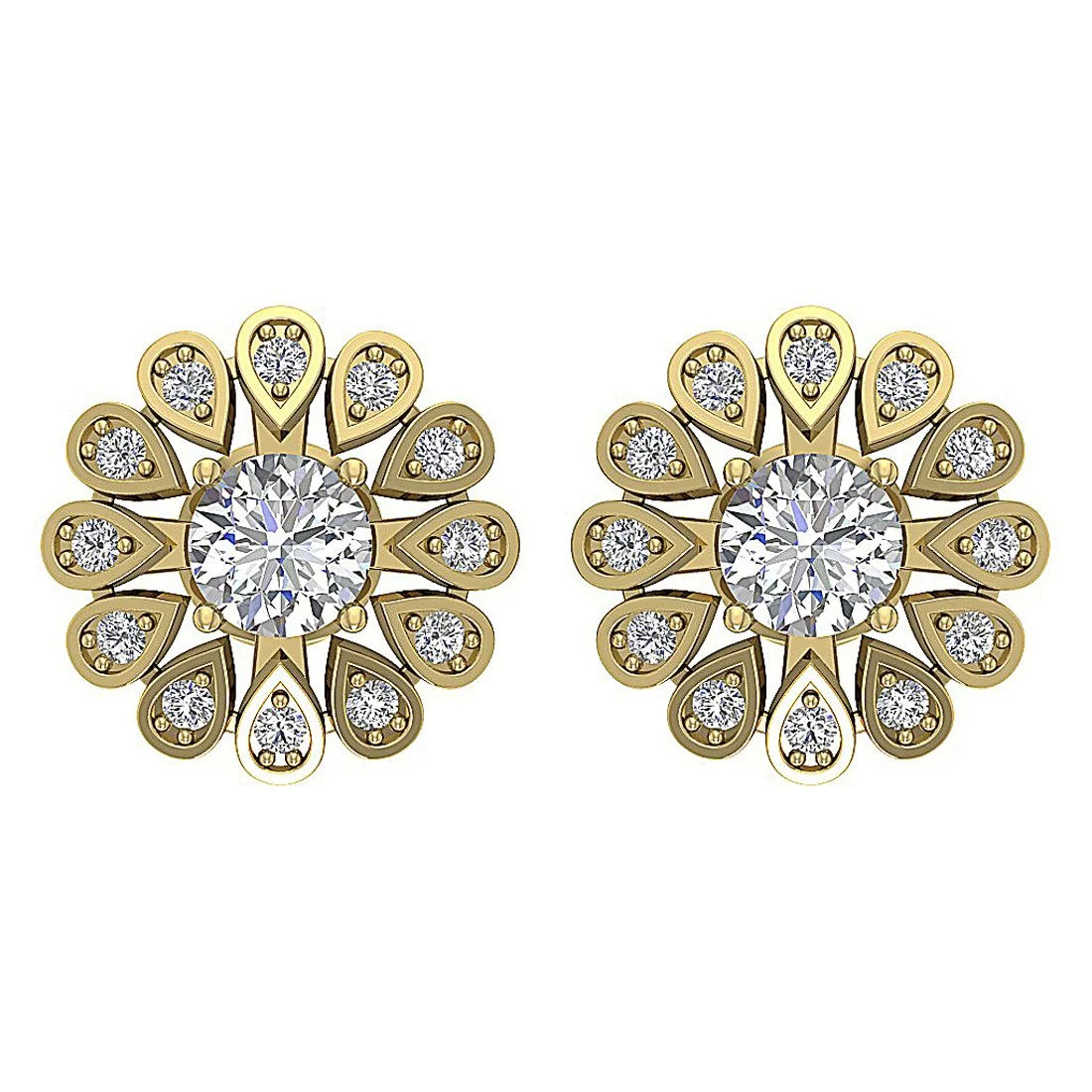 The Kenneth 14K White Gold Removable Jacket Solitaire Stud Round Diamond Earring - Image 9