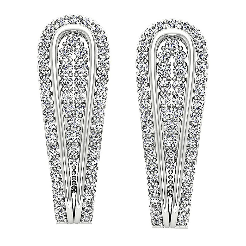 The Kevin Gorgeous Hoop Earring For Women Round Diamond 14K Solid Gold Prong Set - Image 11