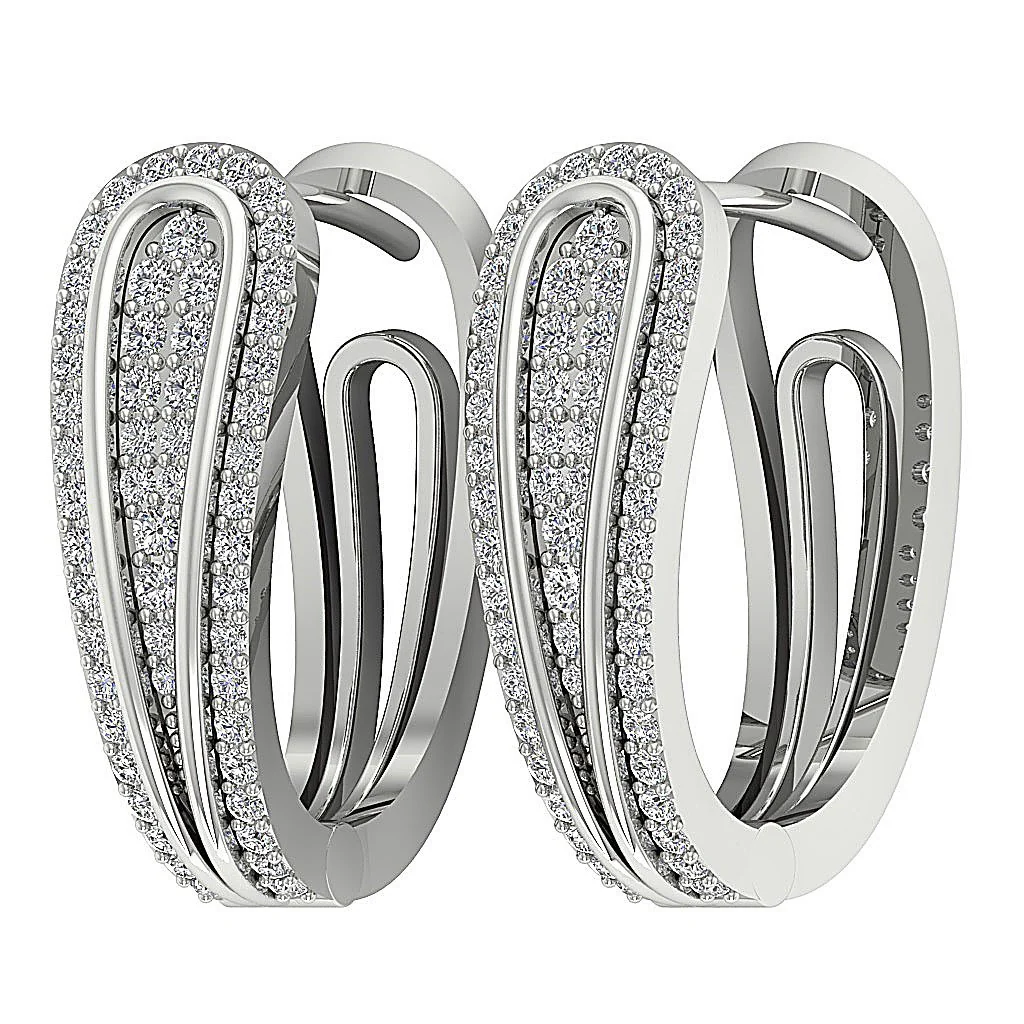 The Kevin Gorgeous Hoop Earring For Women Round Diamond 14K Solid Gold Prong Set - Image 5