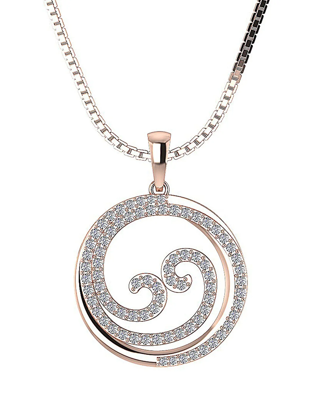 The Kevin Genuine Diamond 14K Solid Gold Prong Set Circle Pendant Necklace For Her - Image 3