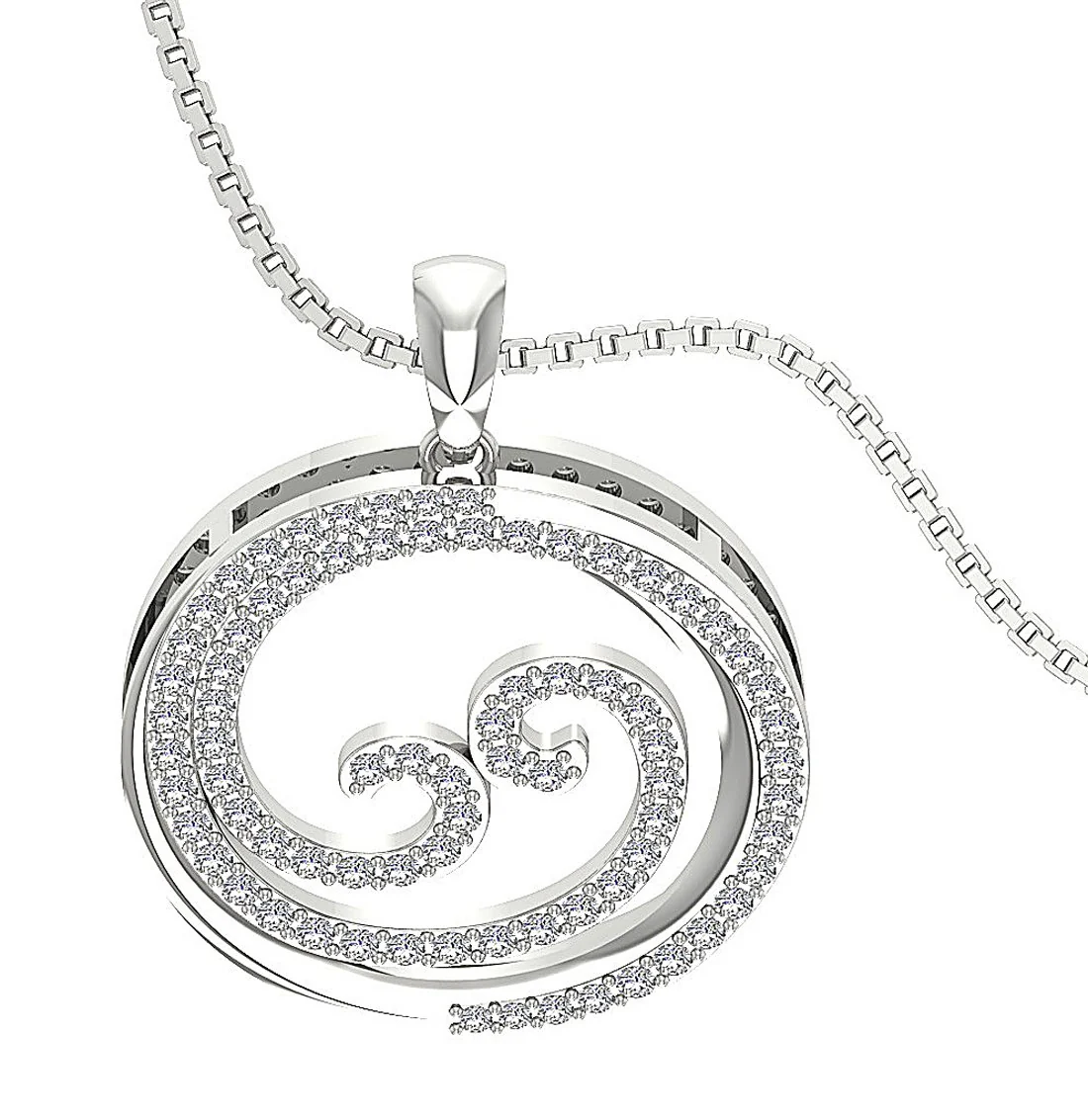 The Kevin Genuine Diamond 14K Solid Gold Prong Set Circle Pendant Necklace For Her - Image 4