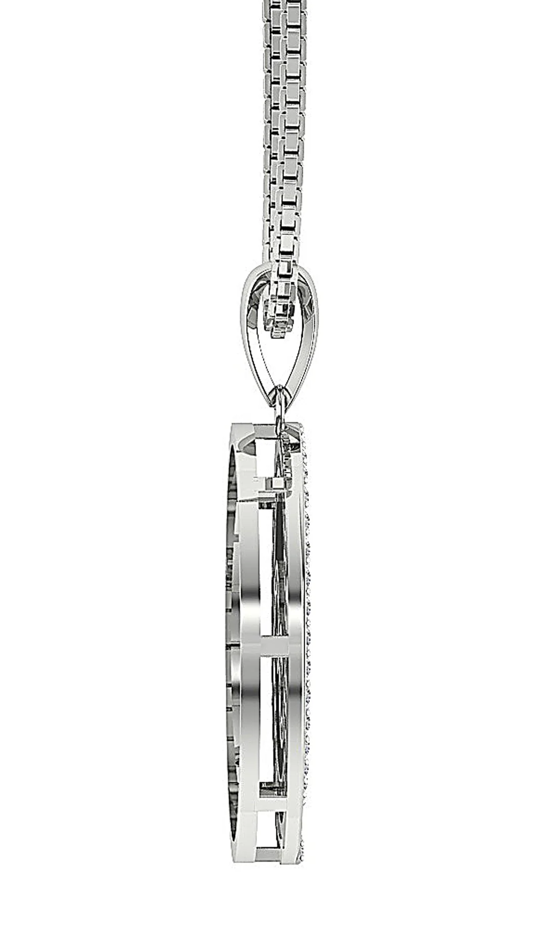 The Kevin Genuine Diamond 14K Solid Gold Prong Set Circle Pendant Necklace For Her - Image 5