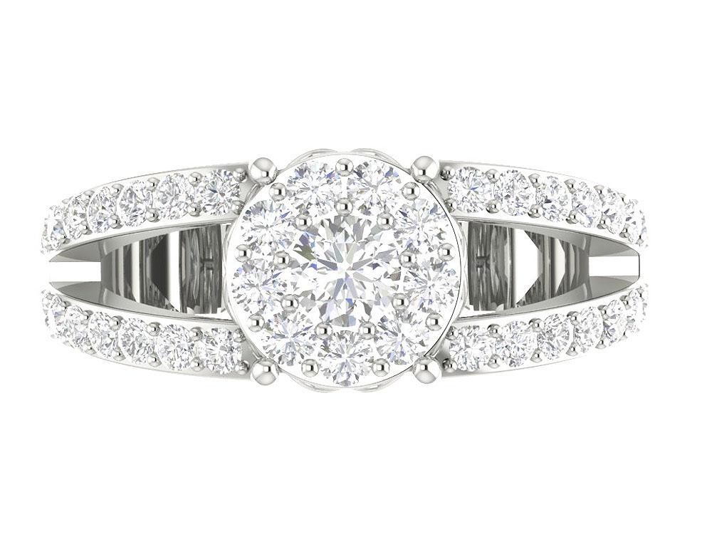 The Keyla Natural Diamond Split Shank Solitaire Ring 14K Yellow Gold Prong Set - Image 4