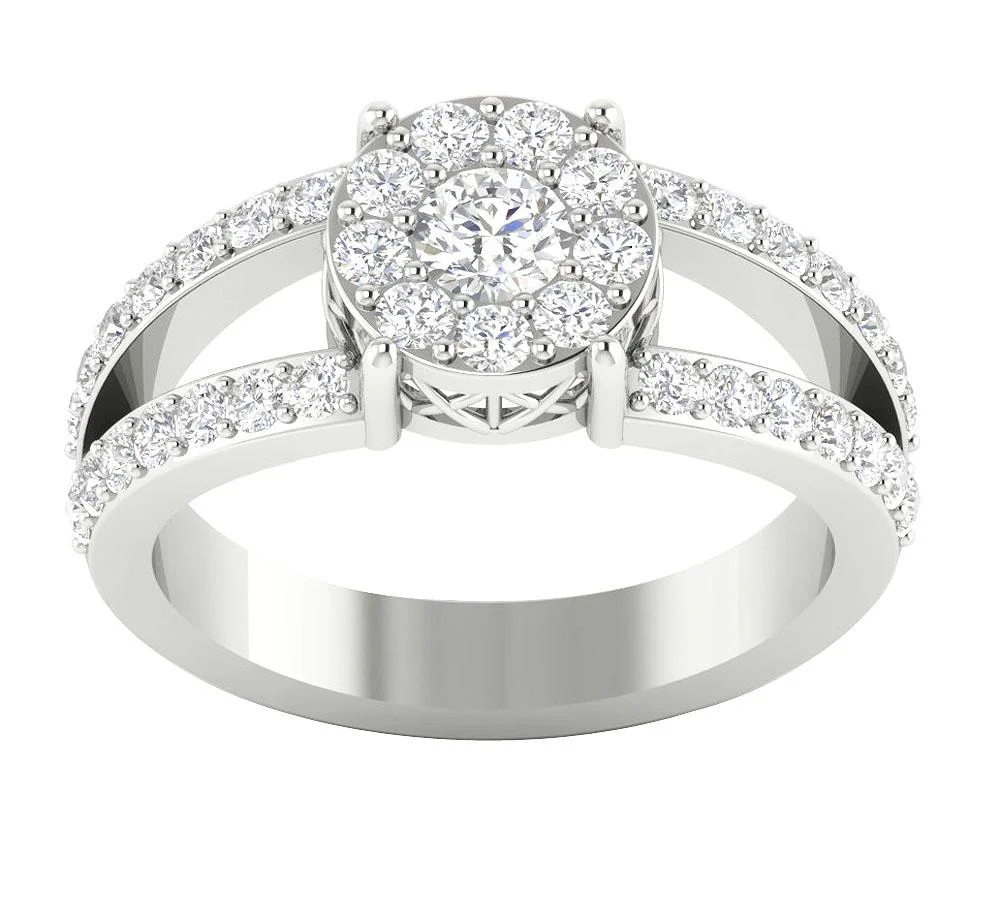 The Keyla Natural Diamond Split Shank Solitaire Ring 14K Yellow Gold Prong Set - Image 5