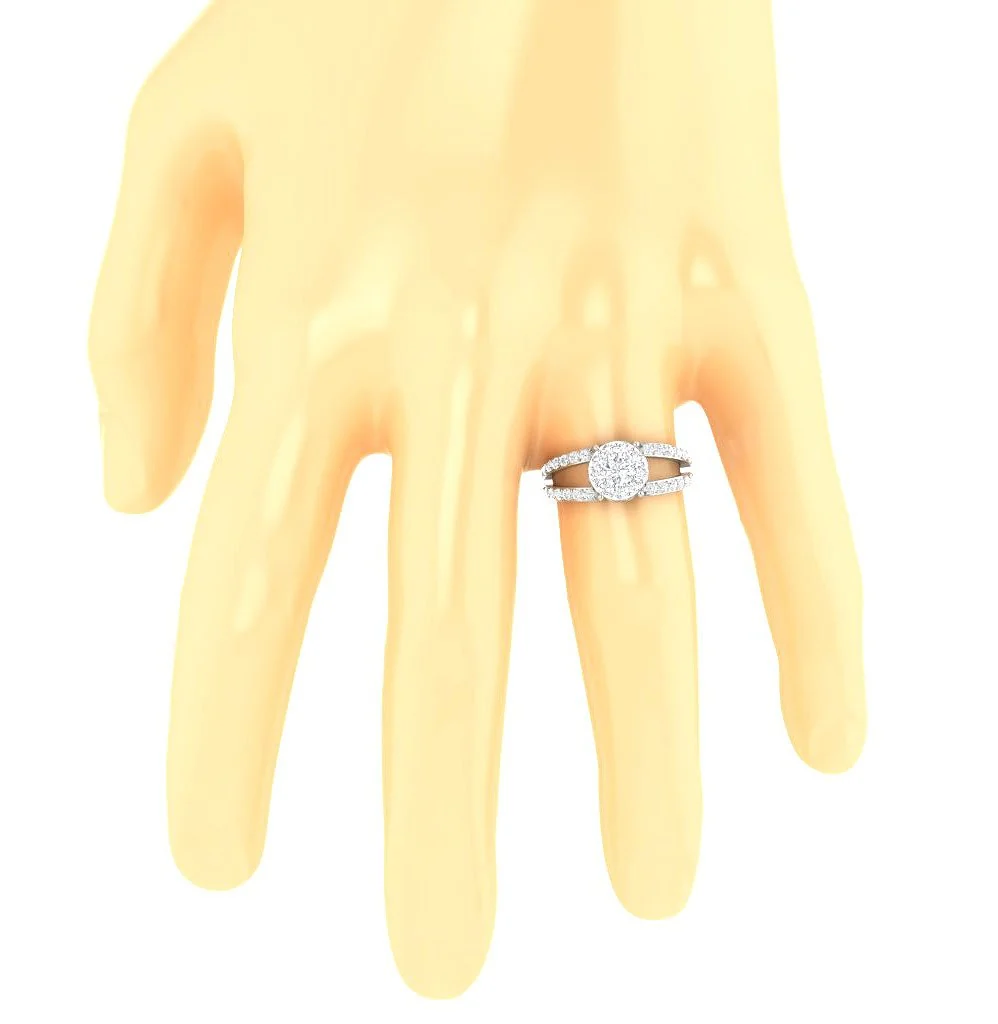 The Keyla Natural Diamond Split Shank Solitaire Ring 14K Yellow Gold Prong Set - Image 7