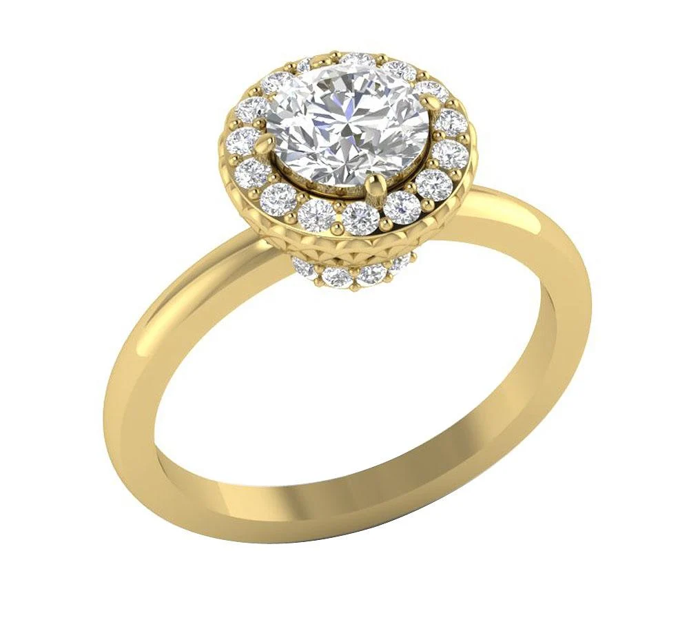 The Khalani For Women Engagement Wedding Ring Round Cut Diamond 14K Solid Gold - Image 3