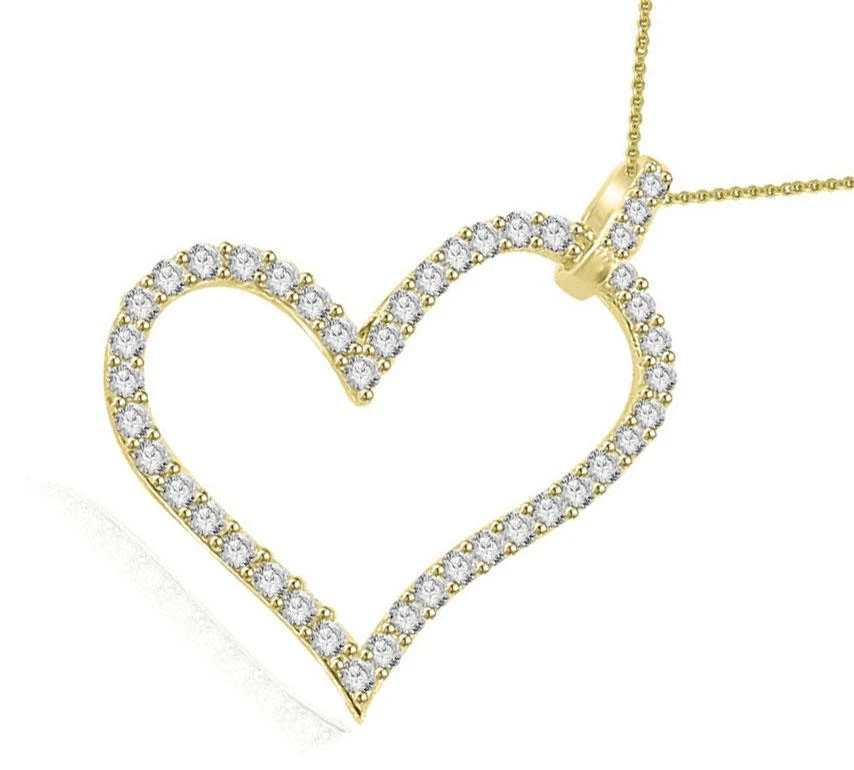 The Khalil 14K White Gold Natural Diamond Heart Pendant For Women Prong Set - Image 4