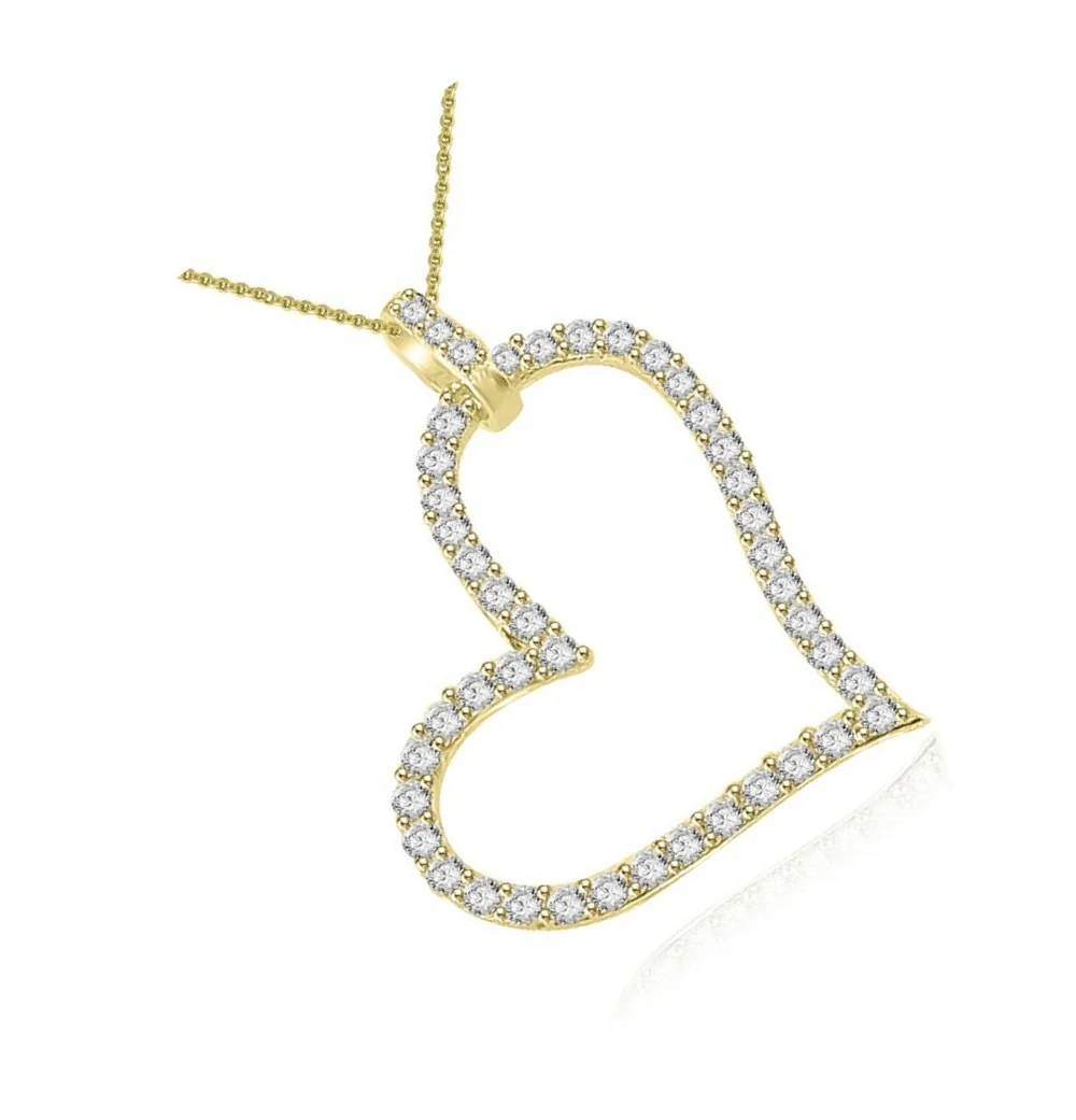 The Khalil 14K White Gold Natural Diamond Heart Pendant For Women Prong Set - Image 5