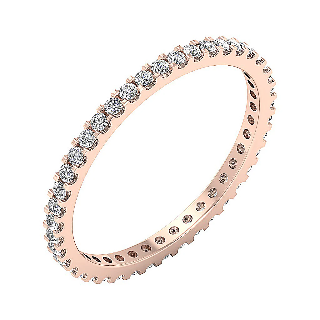 The Khalil 14K White Yellow Rose Gold Full Eternity Anniversary Diamond Ring For Her - Image 3