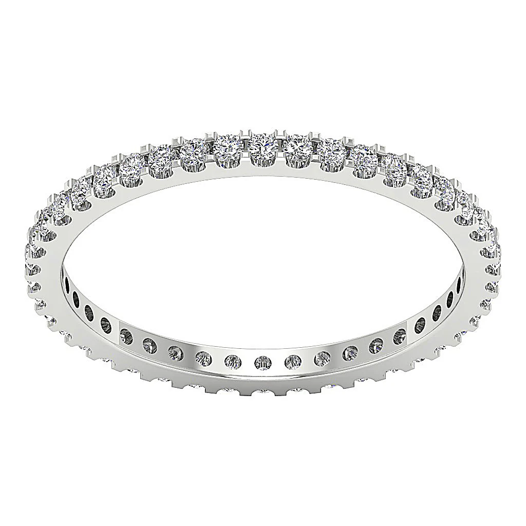 The Khalil 14K White Yellow Rose Gold Full Eternity Anniversary Diamond Ring For Her - Image 4