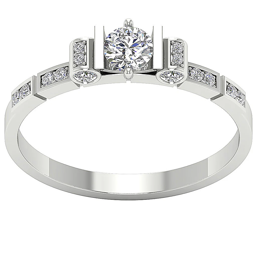 The Khari Classsic 14k White Gold Round Diamond Solitaire Wedding Ring 5.80 mm