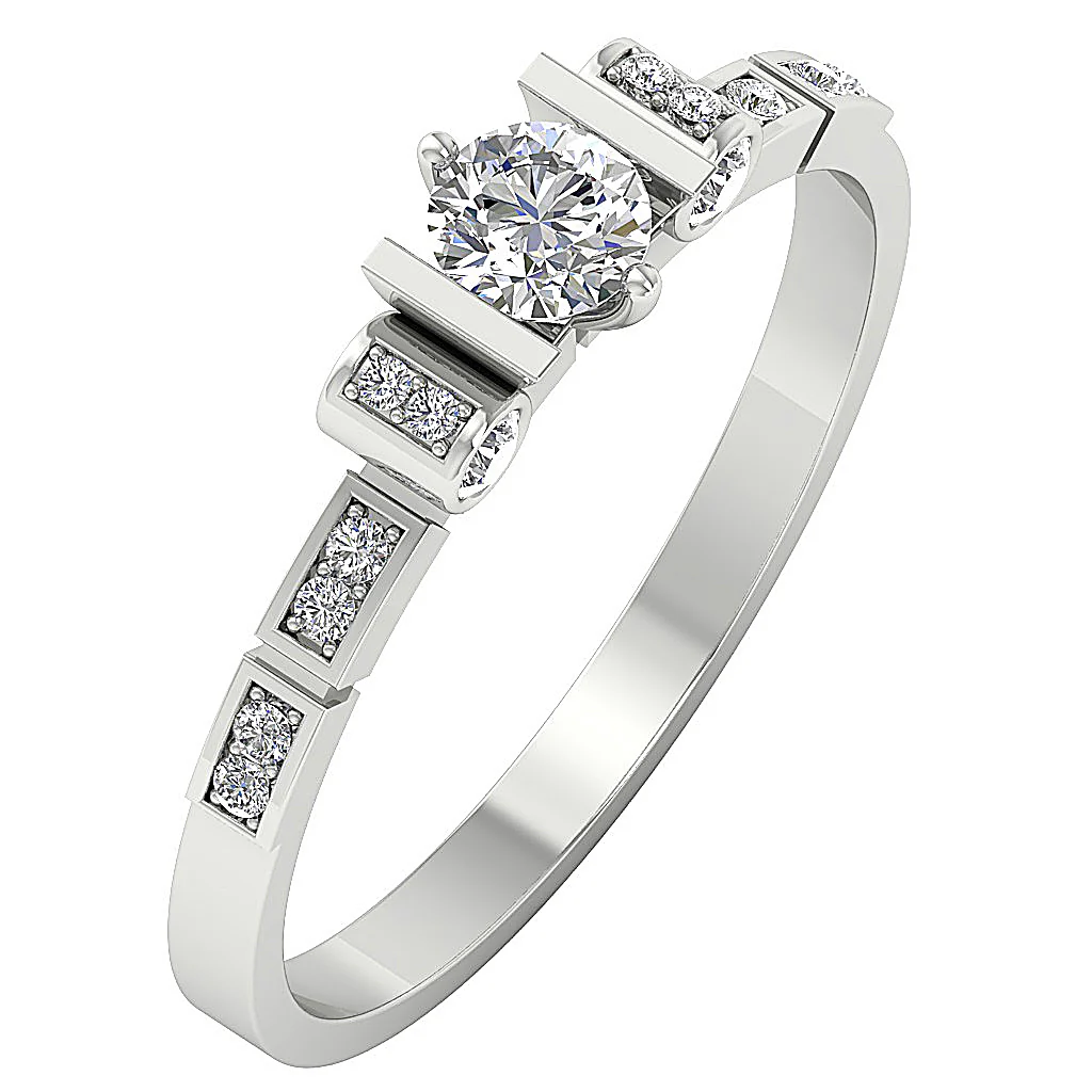 The Khari Classsic 14k White Gold Round Diamond Solitaire Wedding Ring 5.80 mm - Image 3